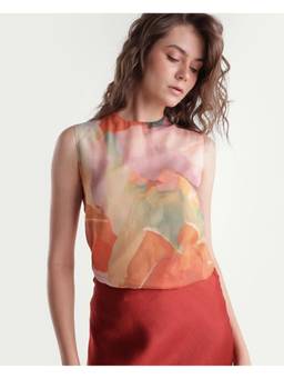 RAREISM - Women Multicolour Abstract Print Sleeveless Regular Fit Top