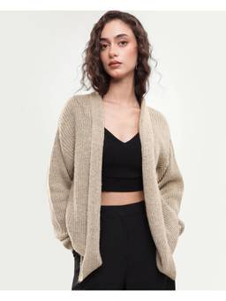 RAREISM - Women Dark Beige Acrylic Blend Shrug