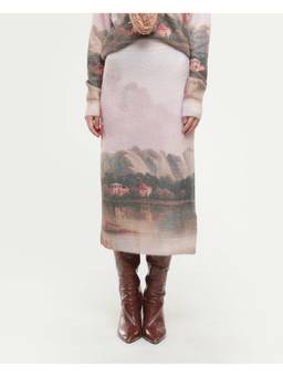 RAREISM - Women Dusky Multi Printed Pull-On Straight Skirt