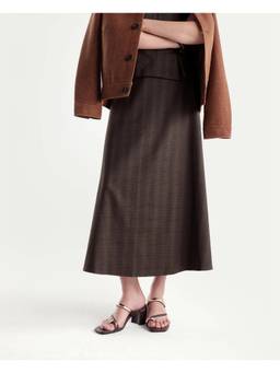 RAREISM - Women Brown Checked Flared Skirt