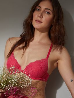 Vero Moda Intimates - Padded Semi Coverage Push-Up Bra - Pink