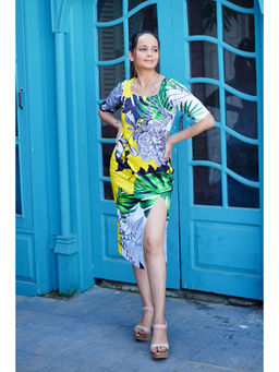 Ravi Rajoria - Digital Printed Tropical Half Sleeve Midi Dress