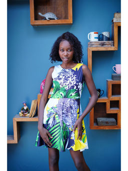 Ravi Rajoria - Womens Digital Printed Multi-coloured Mini Dress