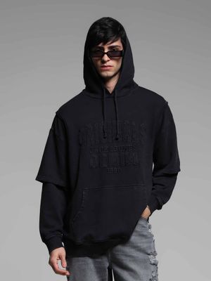 Buy Jack & Jones Men Black Oversized Fit Typography Hoodie (S) Online