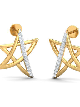KuberBox - 18K Asterisk Nifty Stud Earrings for Women and Girls