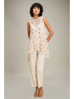 Soup by Sougat Paul - Off White Conversational Embellished Co-Ord (Set of 3)