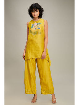 Soup by Sougat Paul - Zinnia Emebllished Kurti and Pant (Set of 2)