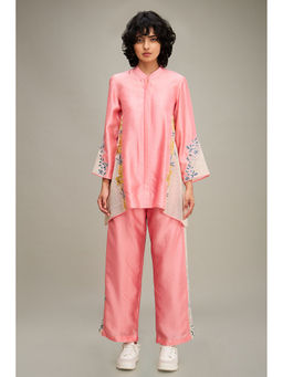 Soup by Sougat Paul - Pink Zinnia Applique Co-Ord (Set of 2)