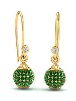 KuberBox - 14K Utsav Emerald Earrings for Women and Girls