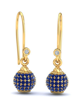 KuberBox - 18K Utsav Blue Sapphire Earrings for Women and Girls