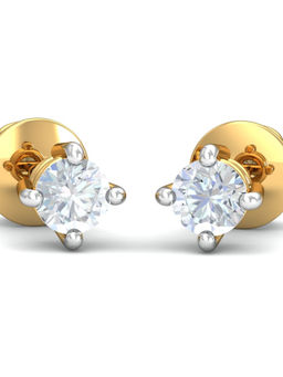 KuberBox - 14K 0.24 Carats Solitaire Studs for Women and Girls