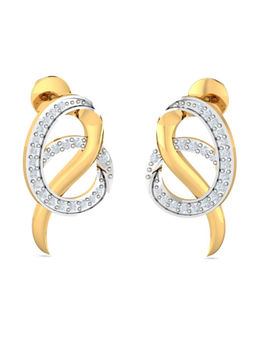 KuberBox - 14K Aamna Q Stud Earrings for Women and Girls