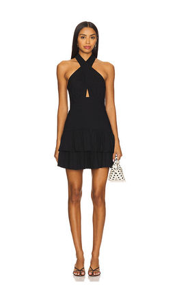 Alice + Olivia - Evelina Halter Mini Dress With Scarf