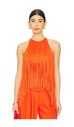 David Koma - Fringe Neckline Halter Top