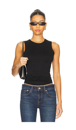 Eterne - Sleeveless Crewneck Soft Jersey Top