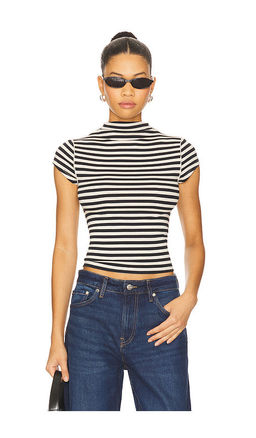 Free People - x We The Free Lola Tee Stripe In Black & White Stripe
