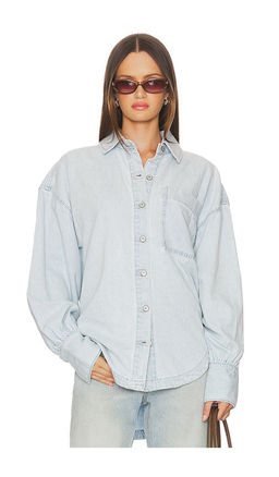 Free People - x We The Free Ashley Denim Shirt In Classic Blue