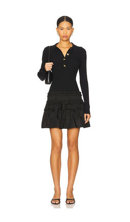 Ganni - Melange Rib Knit Mini Dress