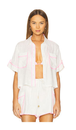 Kulani Kinis - Linen Cropped Shirt
