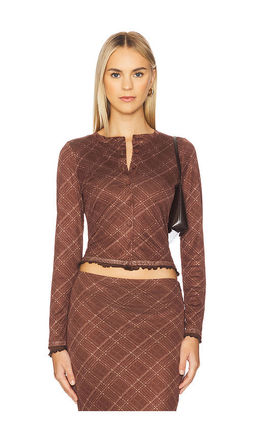 Line & Dot - Richard Plaid Button Down Top