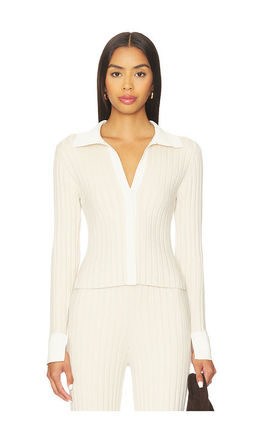 LUNYA - Cozy Cotton Silk Ribbed Button Up