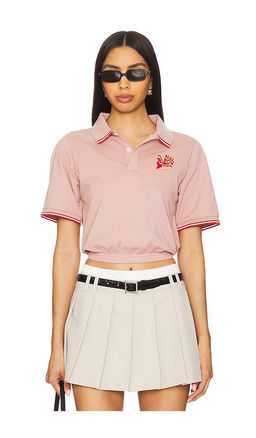 Malbon Golf - Gigi Cropped Short Sleeve Polo Top
