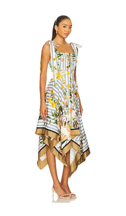 Monse - Shoulder Ties Printed Midi Dress