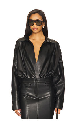 Norma Kamali - Super Oversized Boyfriend NK Shirt Bodysuit