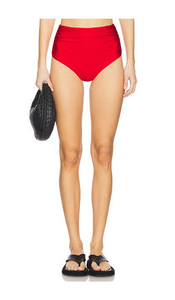 SIMKHAI - Teya High Waisted Ruched Bikini Bottom