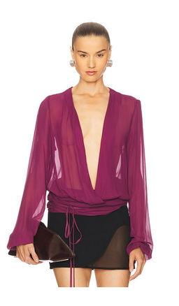 THE ATTICO - Deep V Blouse