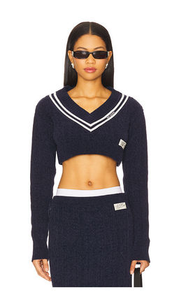 WE11DONE - Cable Cropped Sweater
