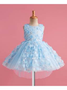 Mark & Mia - Blue Self Design Sleeveless Party Dress