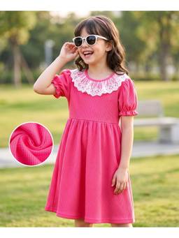 Mark & Mia - Pink Self Design One Piece Dress