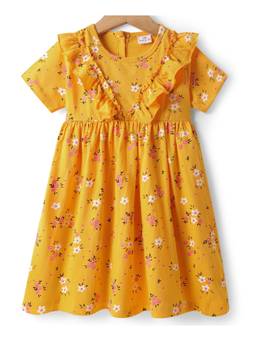 Mark & Mia - Girls Half Sleeves Printed Dress with Frill
