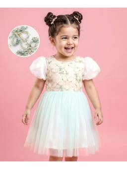 Mark & Mia - White Half Sleeves Party Dress