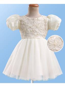 Mark & Mia - White Half Sleeves Party Dress
