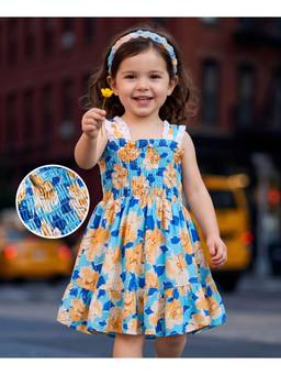 Mark & Mia - Girls Blue One Piece Printed Dress