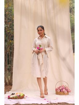 Sutra Art of Clothing - Cream Everyday Cotton Shirt Dress