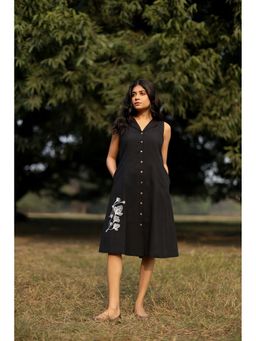 Sutra Art of Clothing - Elysia Black Cotton Dress