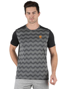 Rock.it - Men Black Round Neck Regular Fit Half Sleeve T-shirt