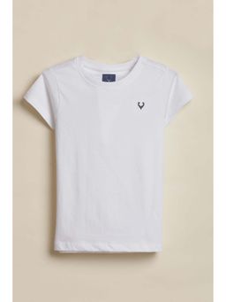 Allen Solly - White Solid Casual T-Shirt