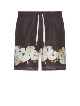 Bather - Lawn Printed Men's Recycled Polyester Swim Trunks Green