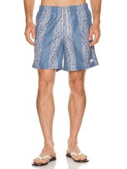 Bather - Fiesta Printed Men's Recycled Polyester Swim Trunks Blue