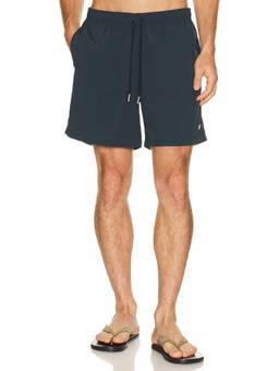 Bather - Solid Men's Recycled Nylon Drawstring Swim Trunks Navy Blue