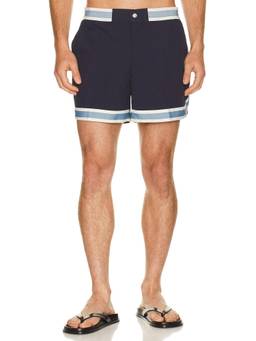 CHE - Pinstripe Men's Recycled Polyester Swim Shorts Navy Blue