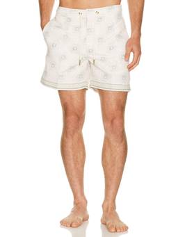 CHE - Telha Print Men's Drawstring Swim Shorts Off White
