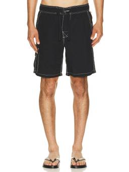 Critical Slide - 20 Cargo Men's Drawstring Nylon Swim Trunks Black