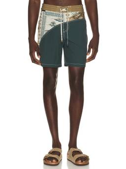 Dark Seas - Lightweight Men's Stretch Nylon Boardshorts Green