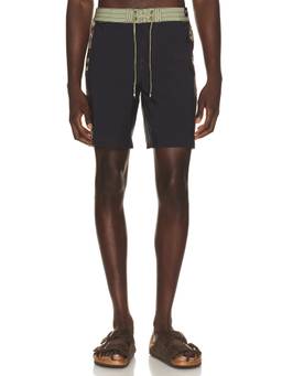 Dark Seas - Stretch Men's Drawstring Boardshort Swimwear Black