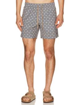 Faherty - All Day 6 Men's Drawstring Printed Swim Trunks Blue